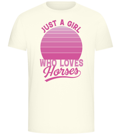 Just a Girl Who Loves Horses Design - Comfort Unisex T-Shirt_ECRU_front