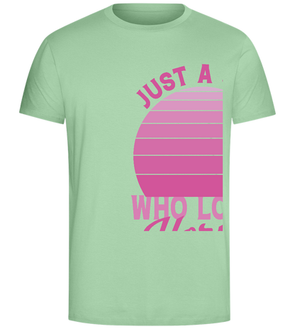 Just a Girl Who Loves Horses Design - Comfort Unisex T-Shirt_ICE GREEN_front