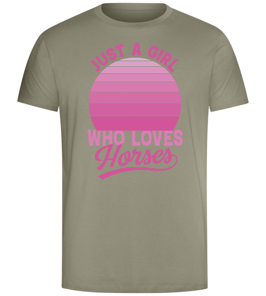 Just a Girl Who Loves Horses Design - Comfort Unisex T-Shirt_KHAKI_front