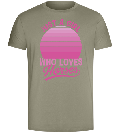 Just a Girl Who Loves Horses Design - Comfort Unisex T-Shirt_KHAKI_front