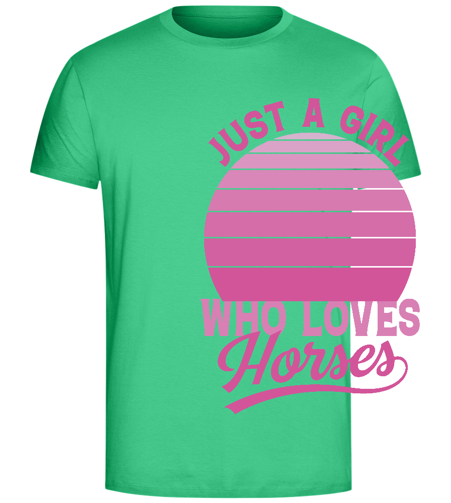 Just a Girl Who Loves Horses Design - Comfort Unisex T-Shirt_SPRING GREEN_front