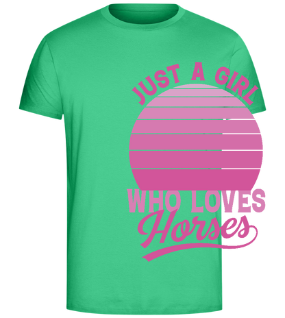 Just a Girl Who Loves Horses Design - Comfort Unisex T-Shirt_SPRING GREEN_front