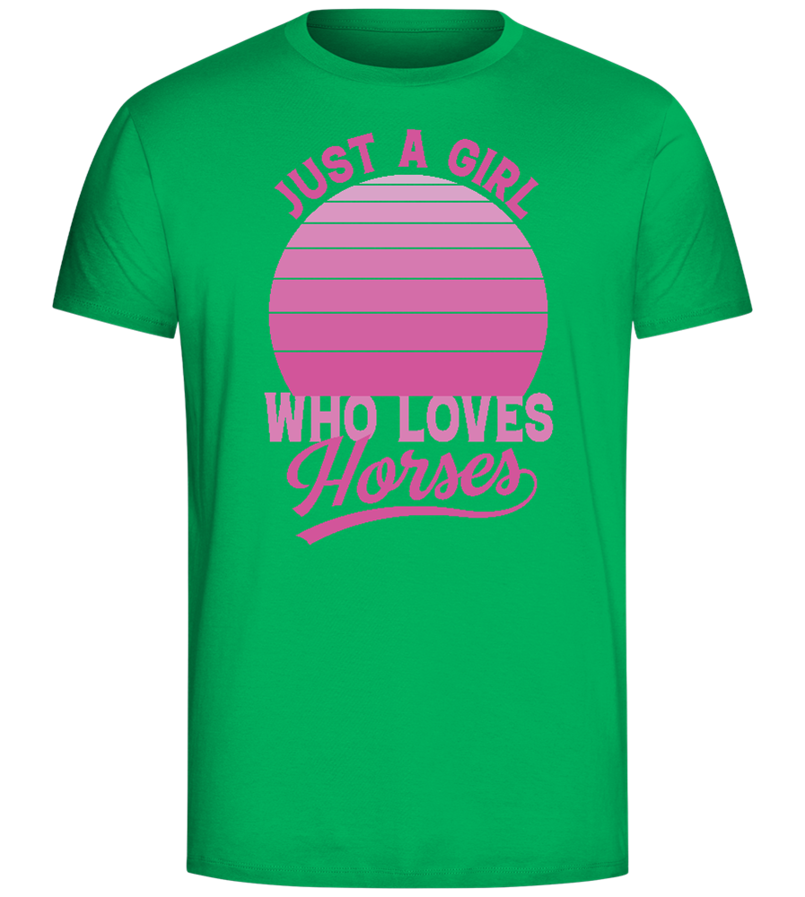 Just a Girl Who Loves Horses Design - Comfort Unisex T-Shirt_SPRING GREEN_front