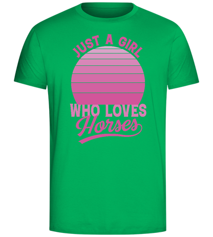 Just a Girl Who Loves Horses Design - Comfort Unisex T-Shirt_SPRING GREEN_front