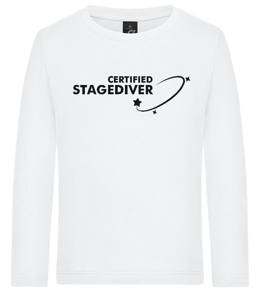 Certified Stagediver Design - Premium kids long sleeve t-shirt_WHITE_front