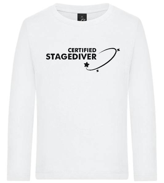 Certified Stagediver Design - Premium kids long sleeve t-shirt_WHITE_front