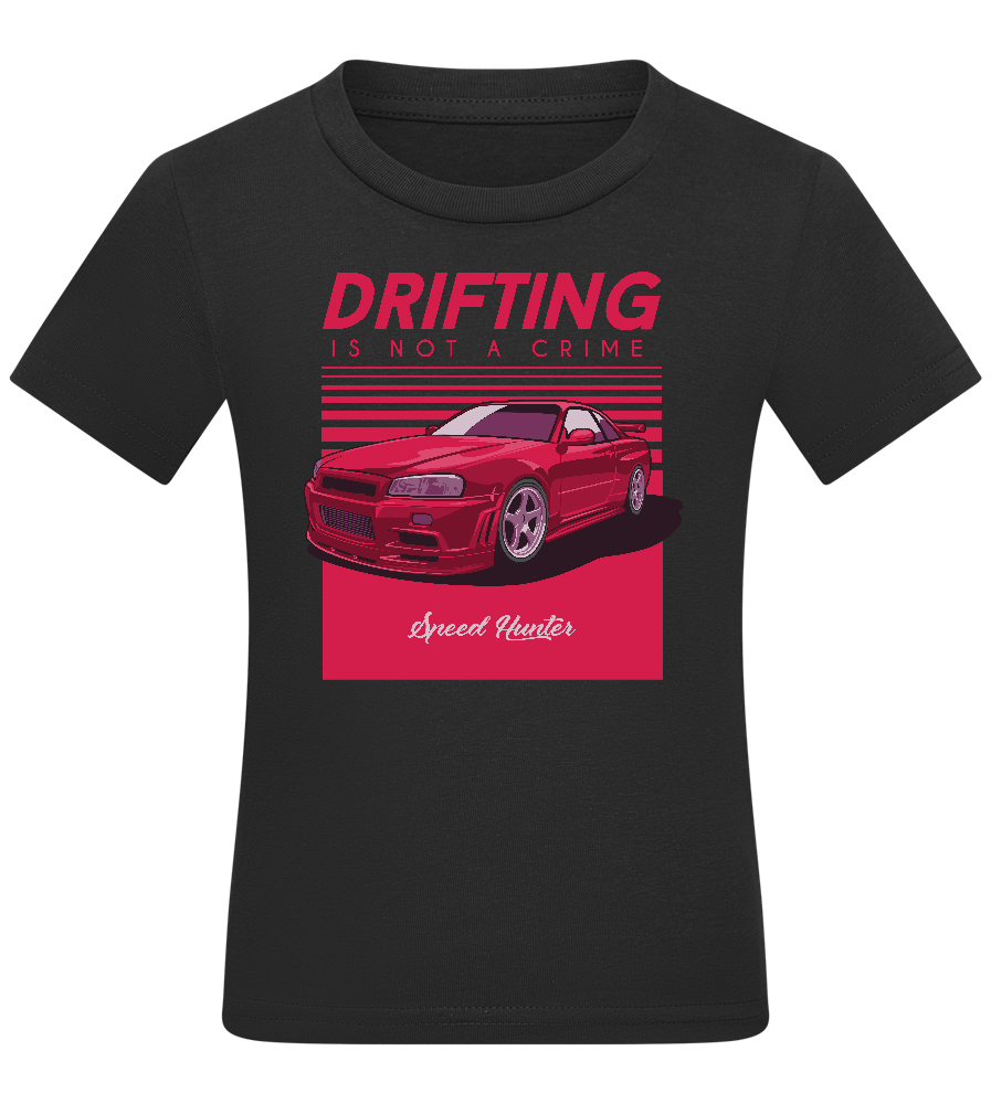 Drifting Not A Crime Design - Comfort boys fitted t-shirt_DEEP BLACK_front