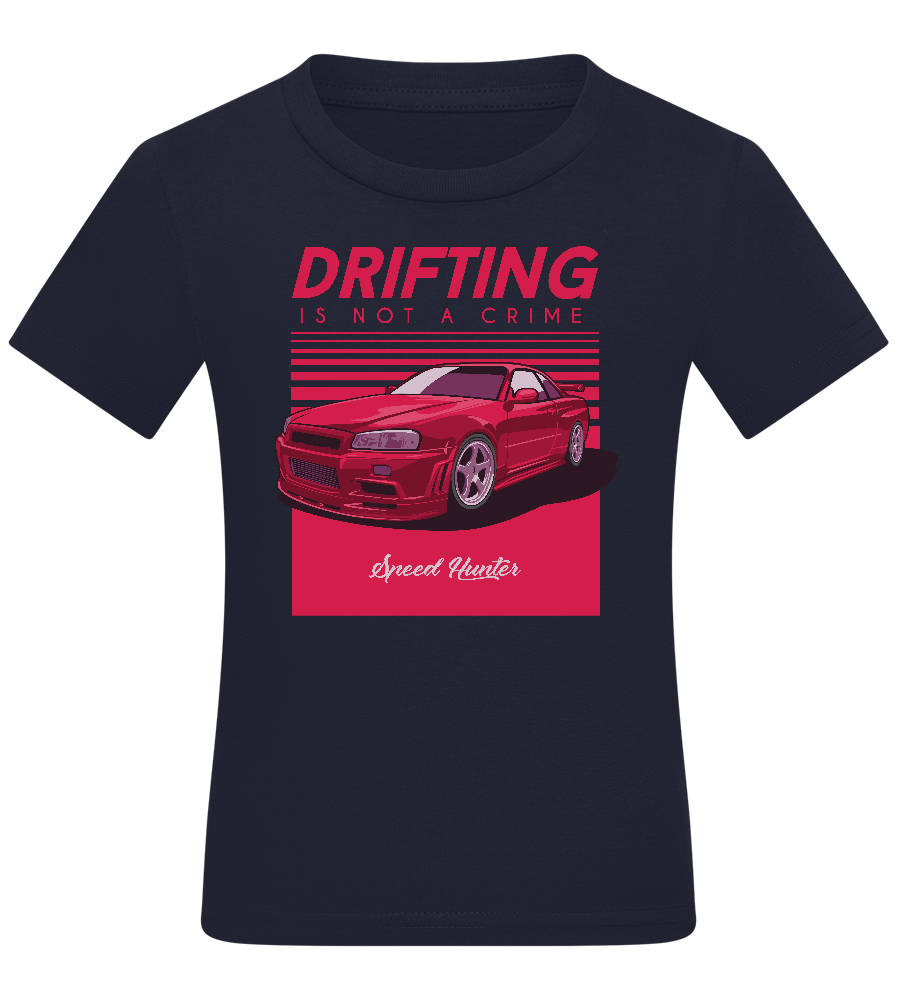Drifting Not A Crime Design - Comfort boys fitted t-shirt_FRENCH NAVY_front