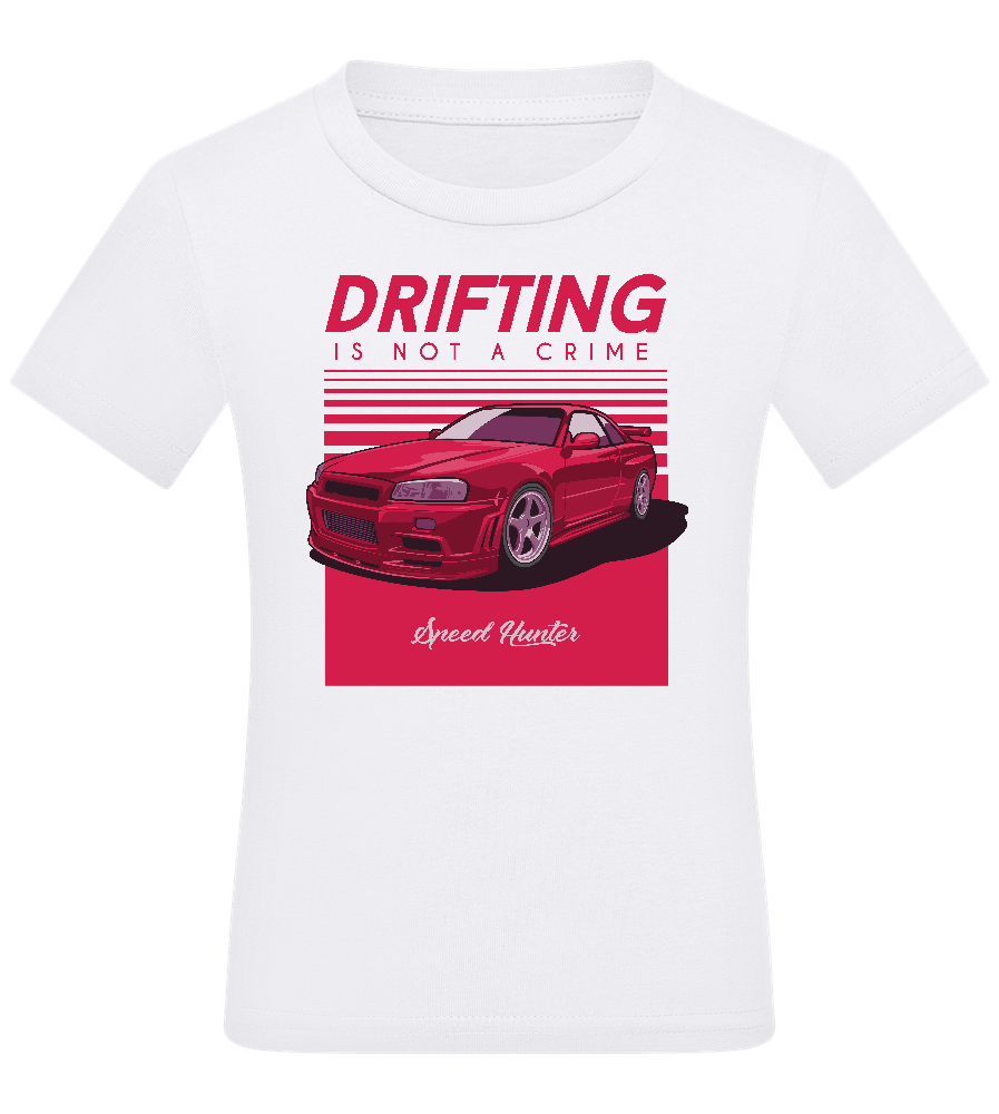 Drifting Not A Crime Design - Comfort boys fitted t-shirt_WHITE_front