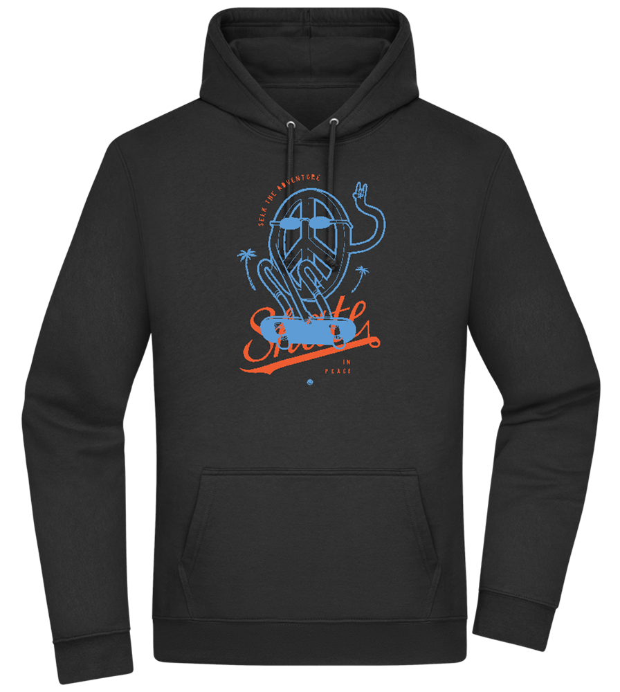 Skate Peace Design - Premium Essential Unisex Hoodie_BLACK_front