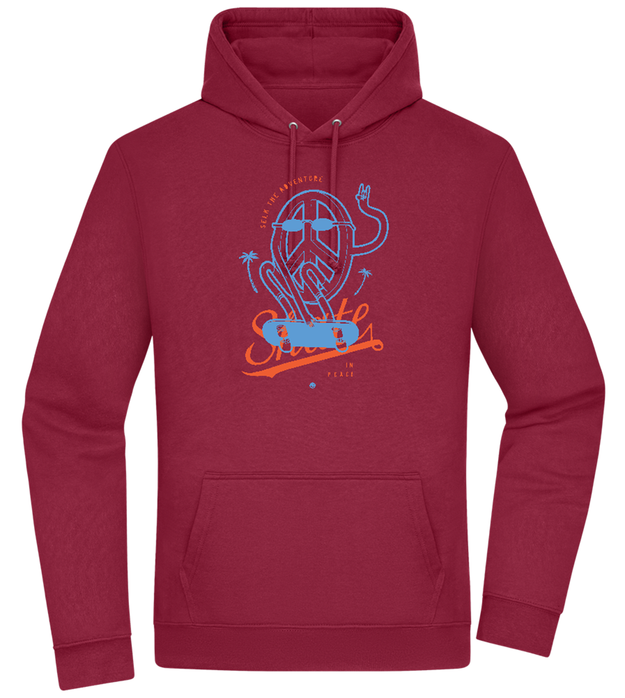 Skate Peace Design - Premium Essential Unisex Hoodie_BORDEAUX_front