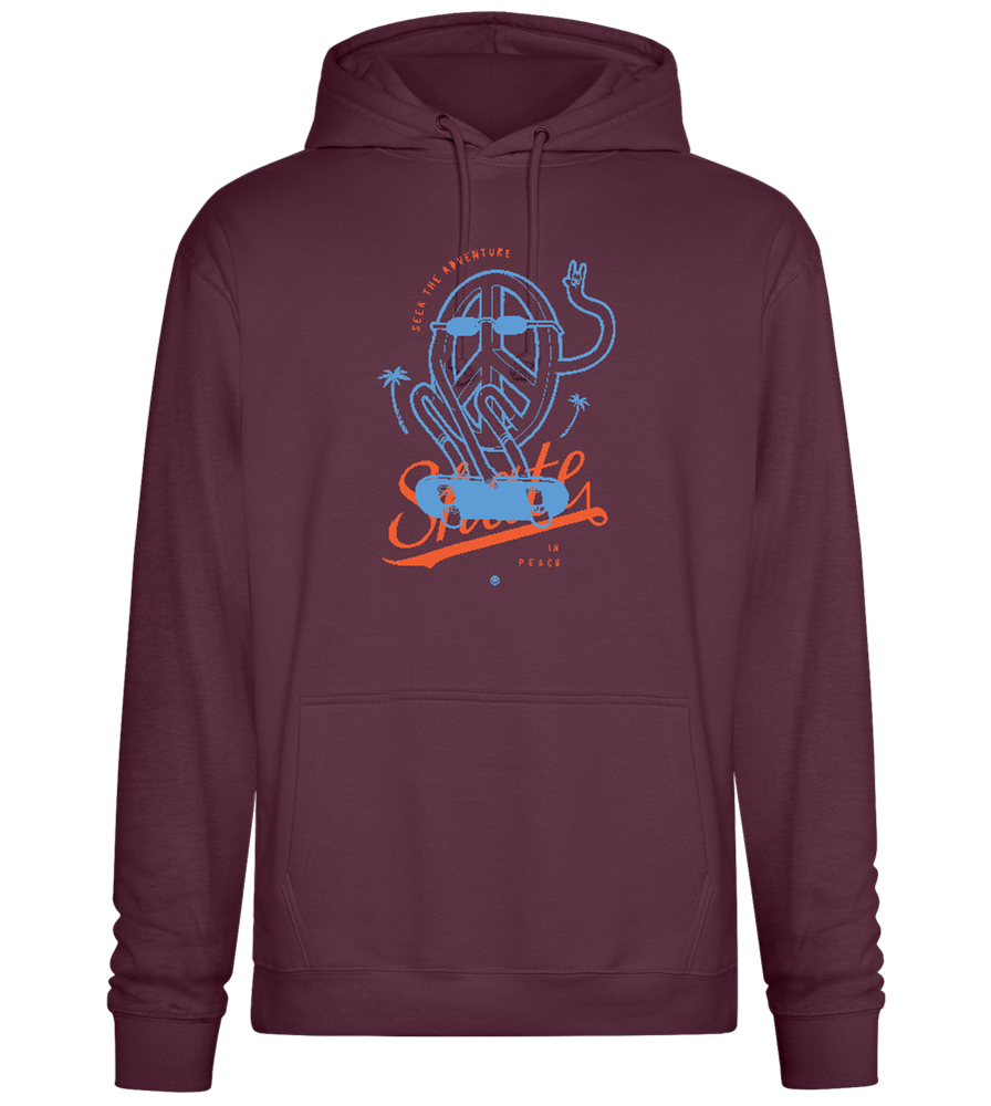 Skate Peace Design - Premium Essential Unisex Hoodie_BORDEAUX_front