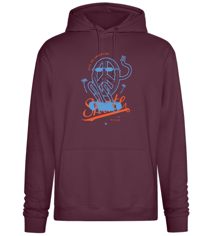 Skate Peace Design - Premium Essential Unisex Hoodie_BORDEAUX_front