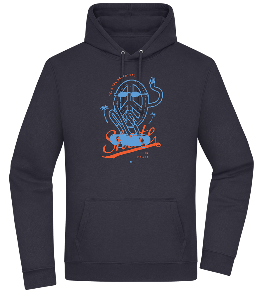 Skate Peace Design - Premium Essential Unisex Hoodie_FRENCH NAVY_front