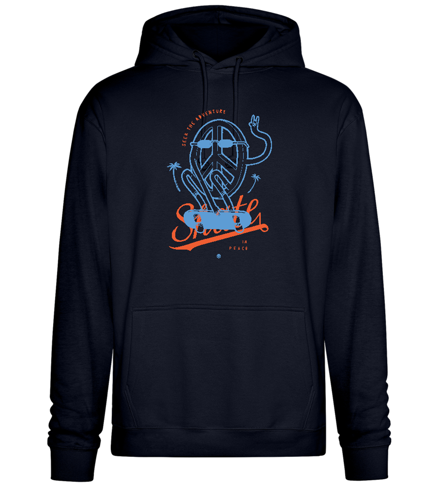 Skate Peace Design - Premium Essential Unisex Hoodie_FRENCH NAVY_front