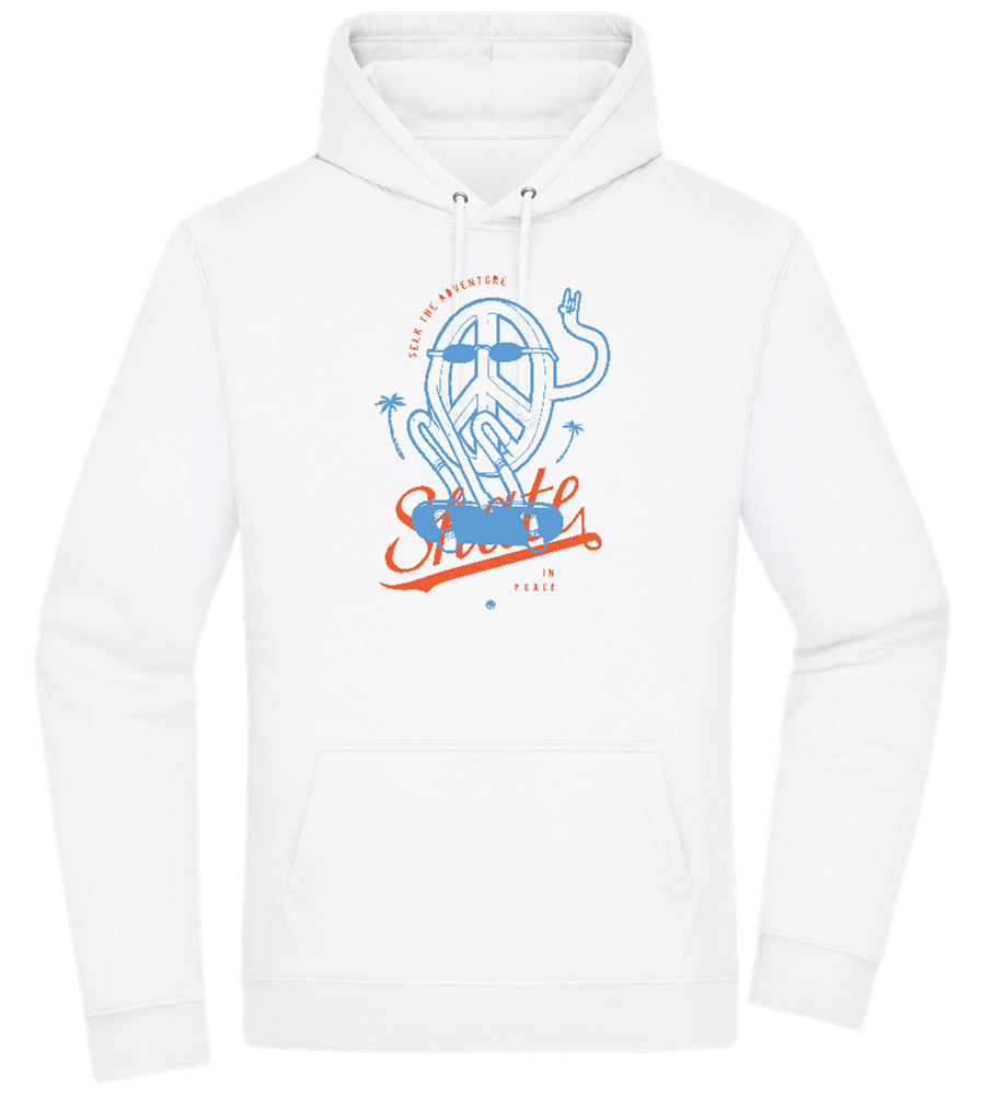 Skate Peace Design - Premium Essential Unisex Hoodie_WHITE_front