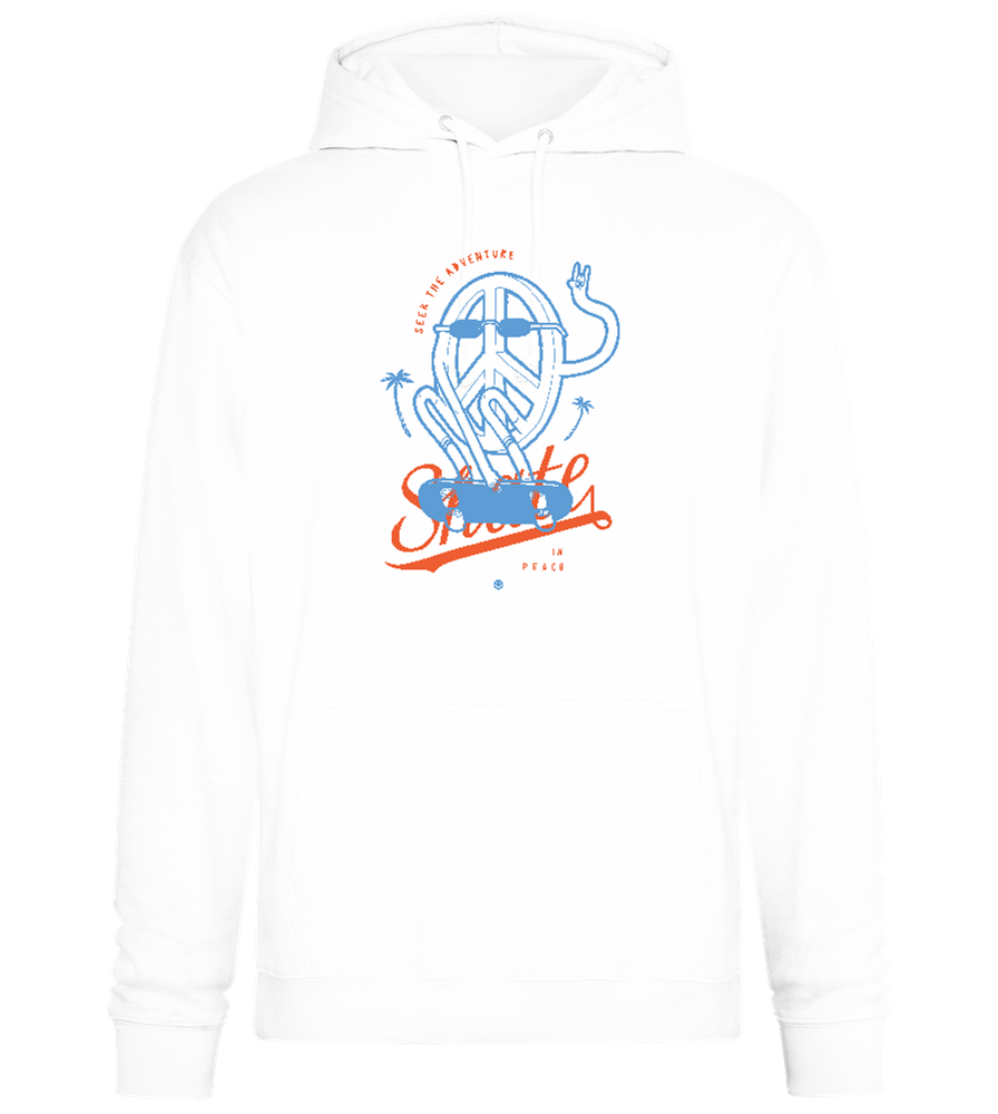 Skate Peace Design - Premium Essential Unisex Hoodie_WHITE_front