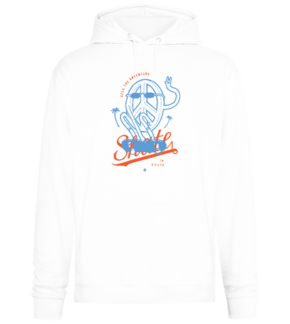 Skate Peace Design - Premium Essential Unisex Hoodie_WHITE_front