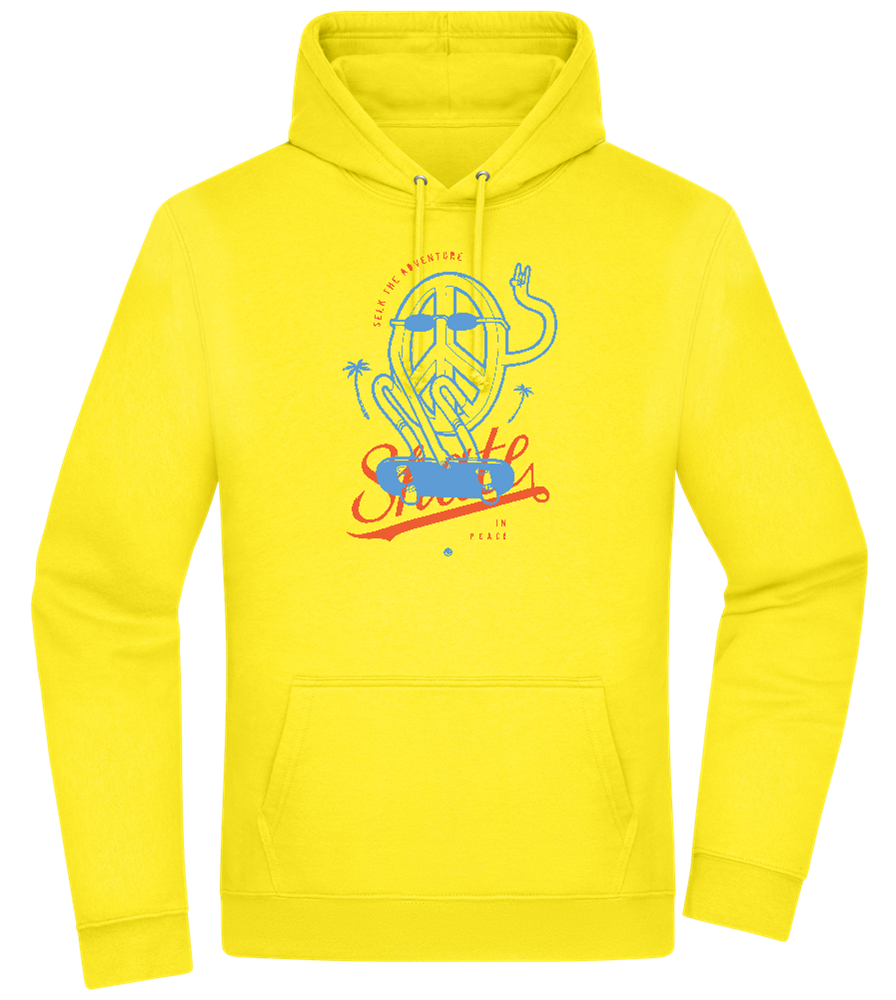 Skate Peace Design - Premium Essential Unisex Hoodie_YELLOW_front