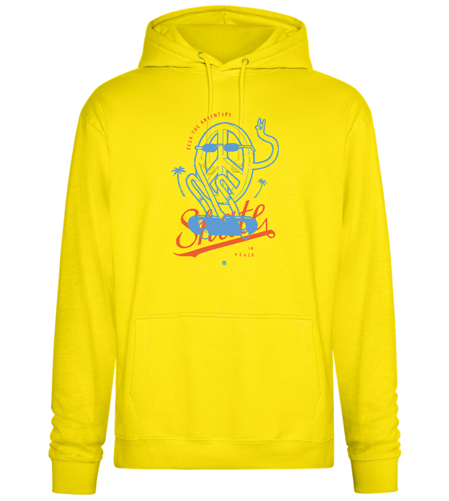 Skate Peace Design - Premium Essential Unisex Hoodie_YELLOW_front