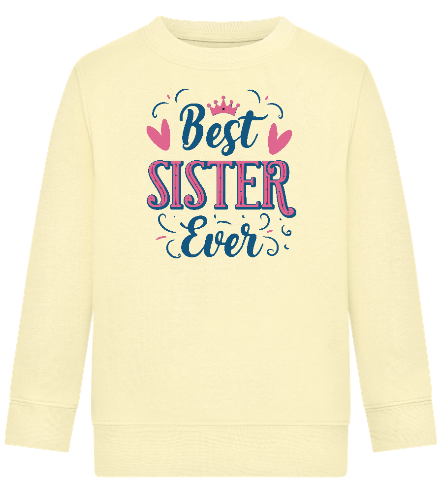 Best Sister Ever Design - Comfort Kids Sweater_AMARELO CLARO_front