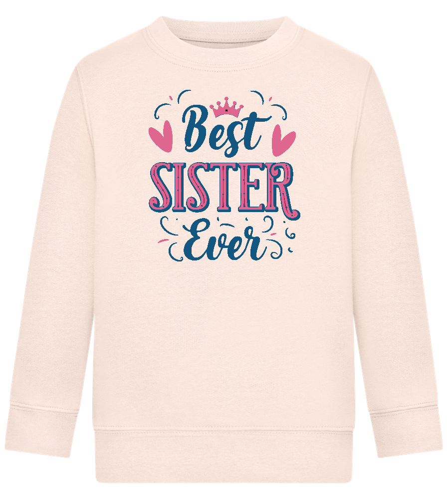 Best Sister Ever Design - Comfort Kids Sweater_LIGHT PEACH ROSE_front