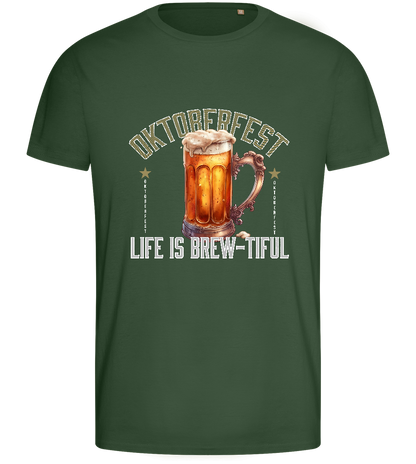 Life is Brew-tiful Design - Basic men's fitted t-shirt_GREEN BOTTLE_front