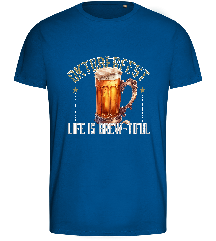 Life is Brew-tiful Design - Basic men's fitted t-shirt_ROYAL_front