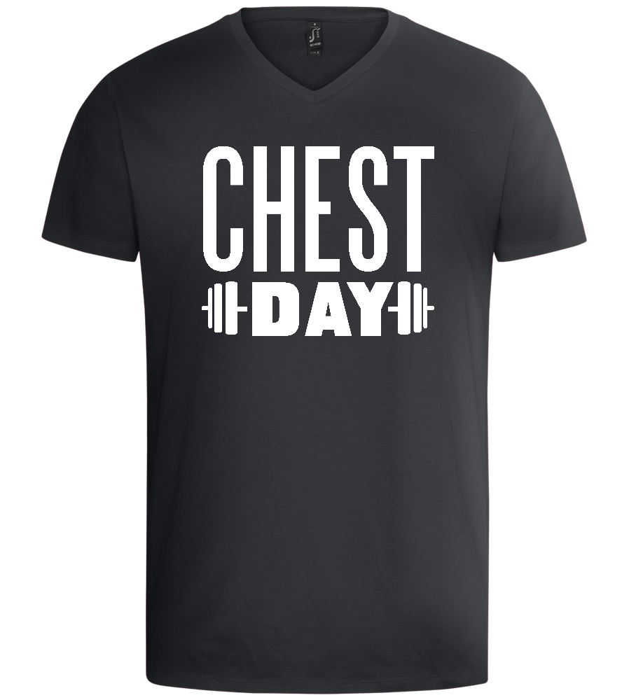 Chest Day Design - Basic men's v-neck t-shirt_DARK GRAY_front