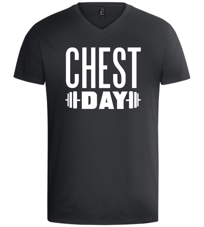 Chest Day Design - Basic men's v-neck t-shirt_DARK GRAY_front