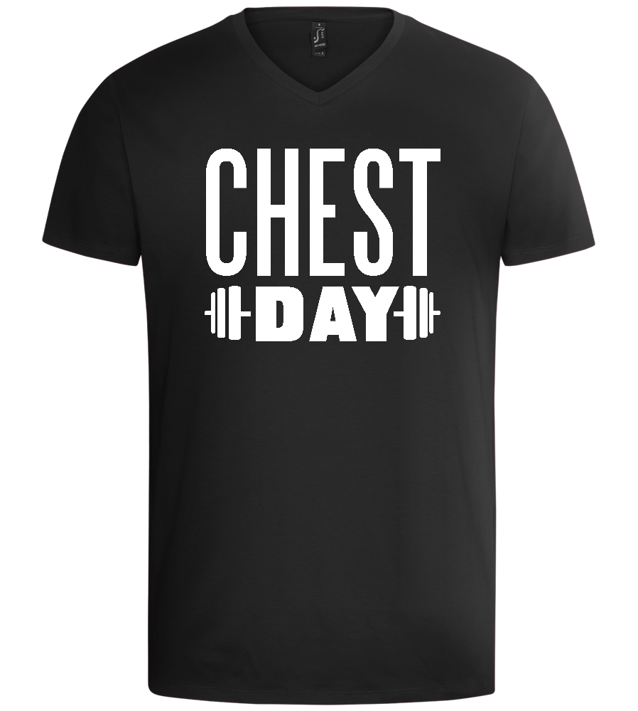 Chest Day Design - Basic men's v-neck t-shirt_DEEP BLACK_front