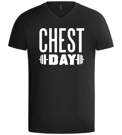 Chest Day Design - Basic men's v-neck t-shirt_DEEP BLACK_front