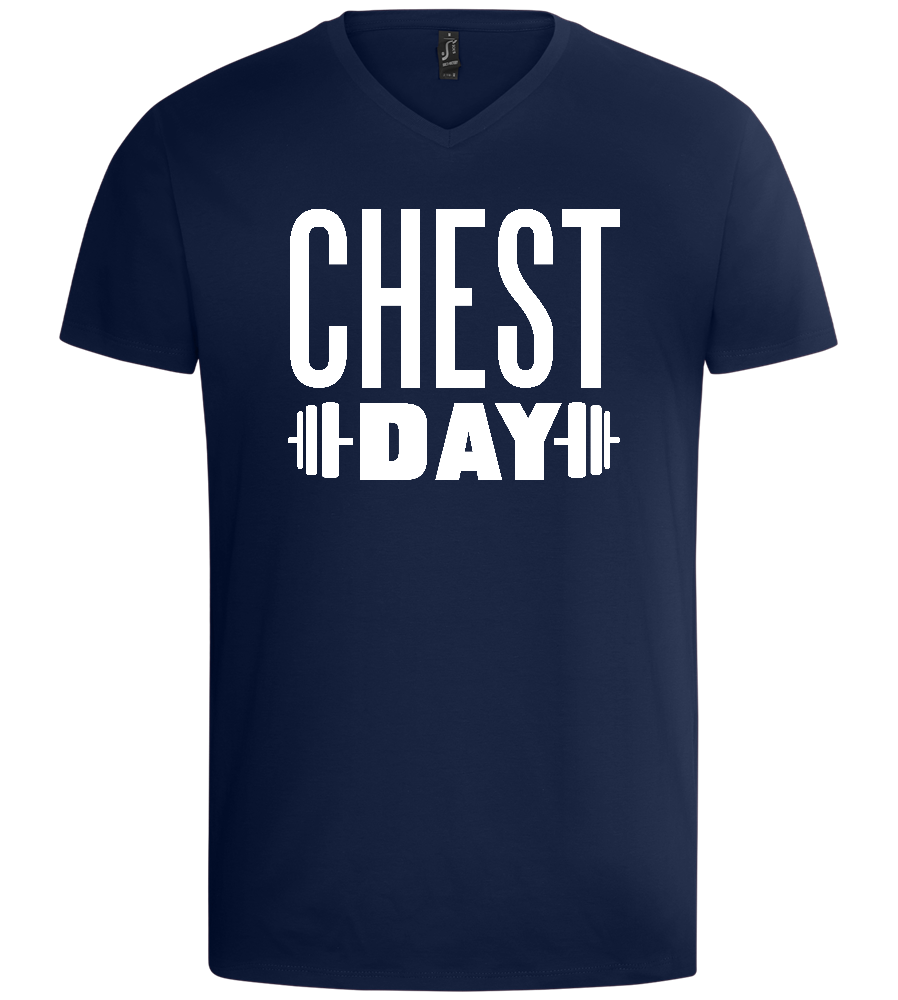 Chest Day Design - Basic men's v-neck t-shirt_MARINE_front