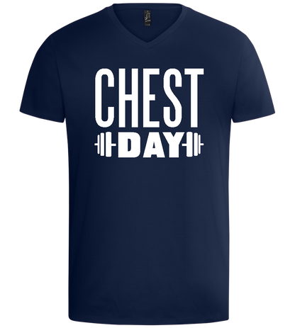 Chest Day Design - Basic men's v-neck t-shirt_MARINE_front