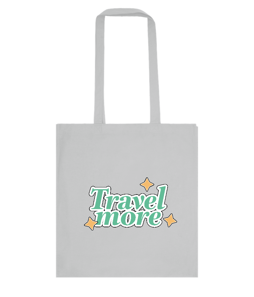 Travel the World Design - Basic colored cotton shopping bag_GREY_front