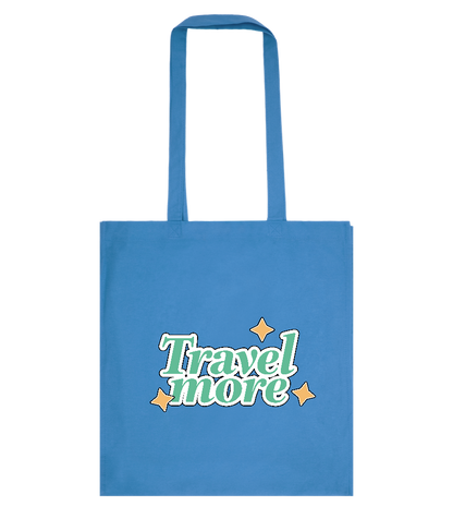 Travel the World Design - Basic colored cotton shopping bag_ROYAL BLUE_front