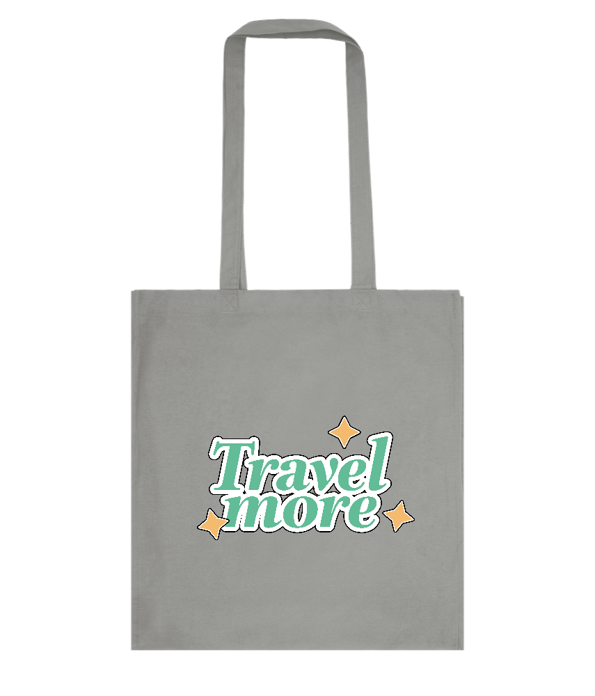 Travel the World Design - Basic colored cotton shopping bag_STONE GREY_front