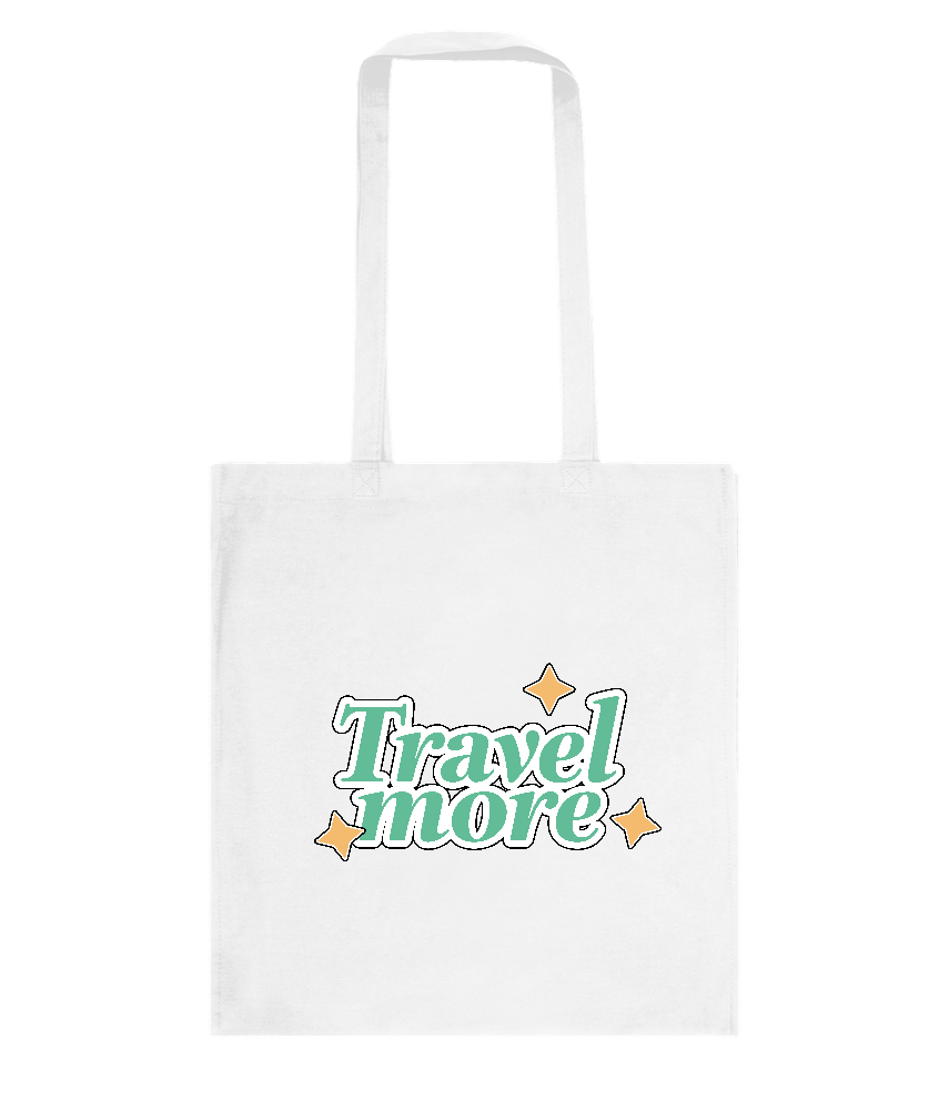 Travel the World Design - Basic colored cotton shopping bag_WHITE_front