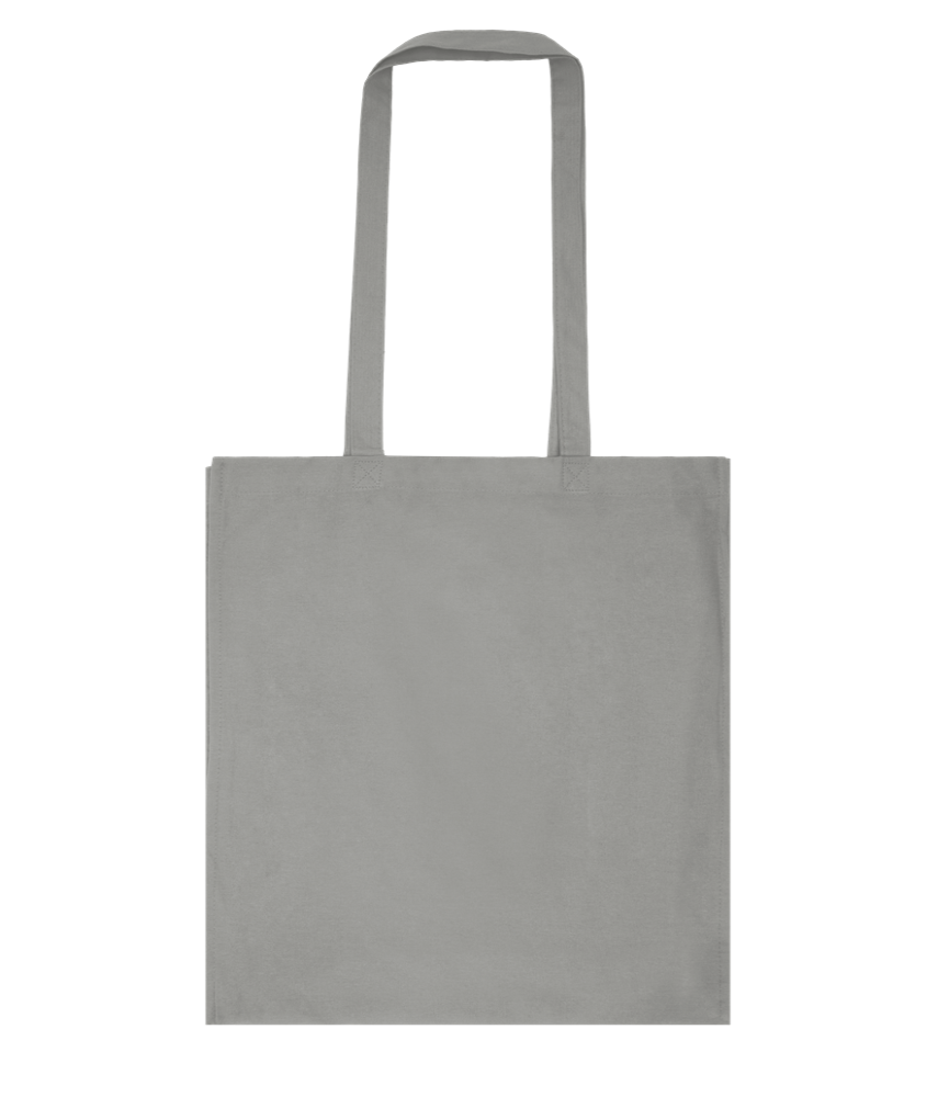 Travel the World Design - Basic colored cotton shopping bag_STONE GREY_back