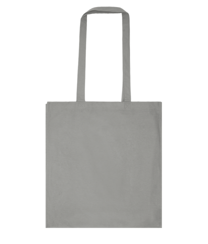 Travel the World Design - Basic colored cotton shopping bag_STONE GREY_back