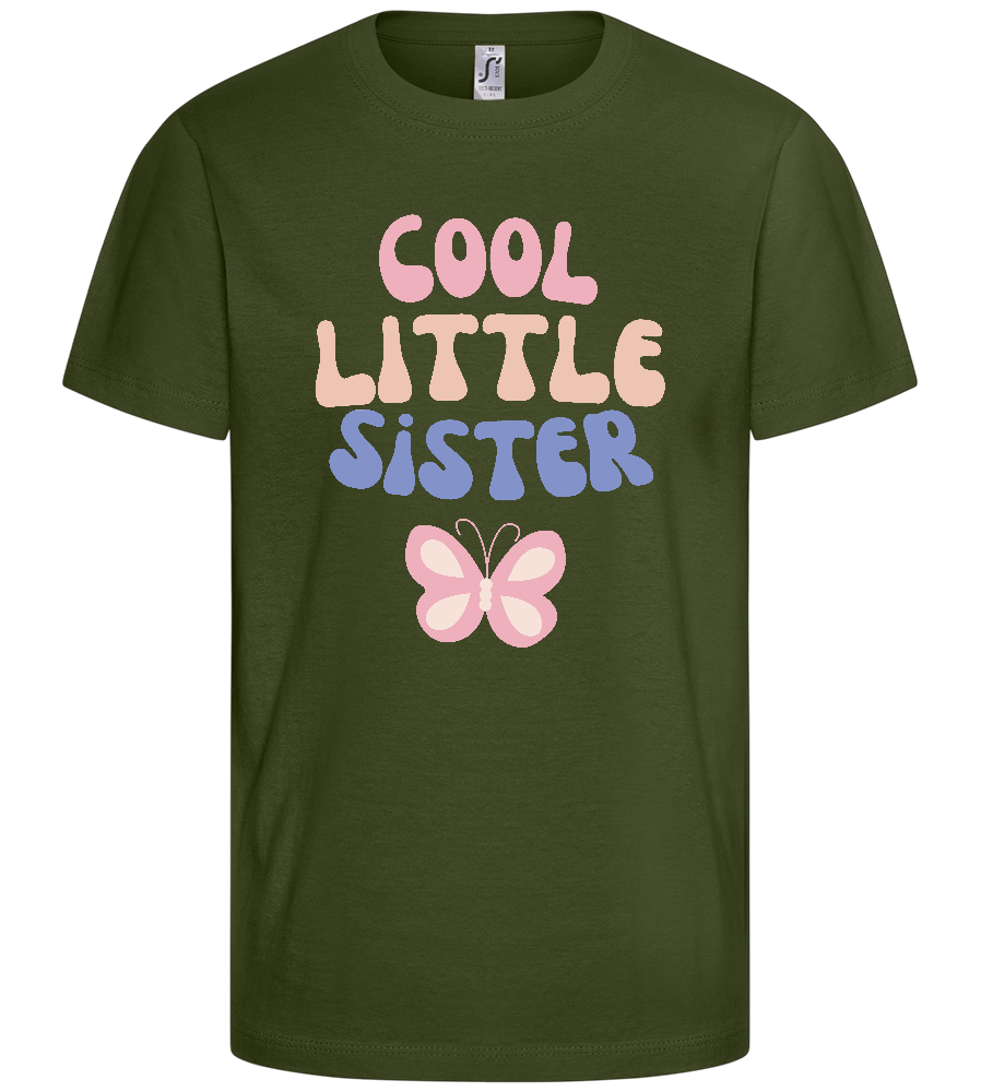 Cool Little Sister Butterfly Design - Basic kids t-shirt_ARMY_front