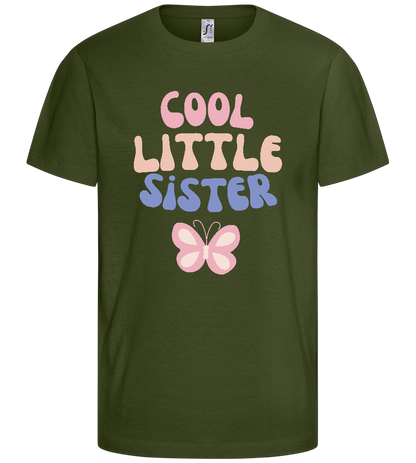 Cool Little Sister Butterfly Design - Basic kids t-shirt_ARMY_front