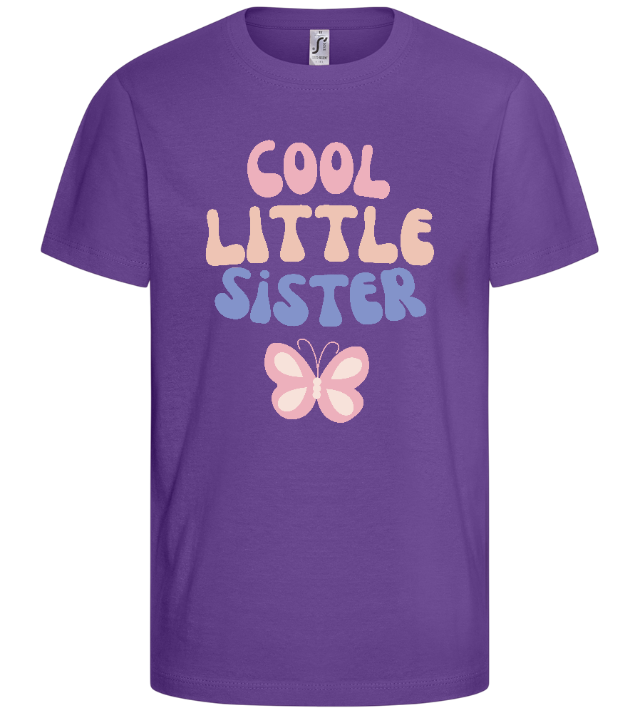 Cool Little Sister Butterfly Design - Basic kids t-shirt_DARK PURPLE_front