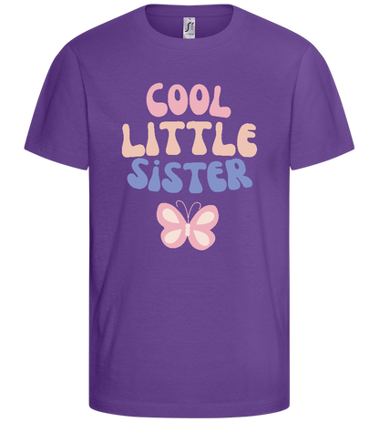 Cool Little Sister Butterfly Design - Basic kids t-shirt_DARK PURPLE_front