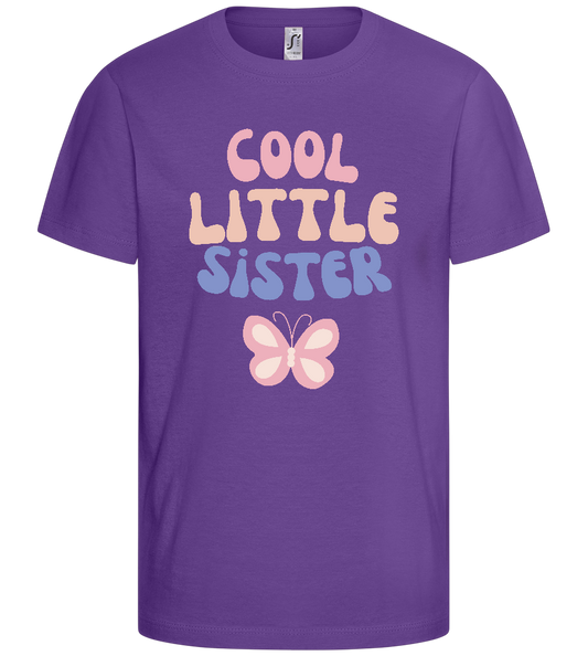 Cool Little Sister Butterfly Design - Basic kids t-shirt_DARK PURPLE_front