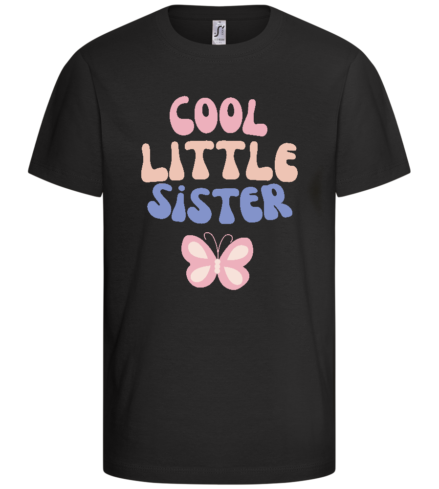 Cool Little Sister Butterfly Design - Basic kids t-shirt_DEEP BLACK_front