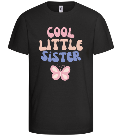 Cool Little Sister Butterfly Design - Basic kids t-shirt_DEEP BLACK_front