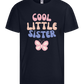 Cool Little Sister Butterfly Design - Basic kids t-shirt_FRENCH NAVY_front