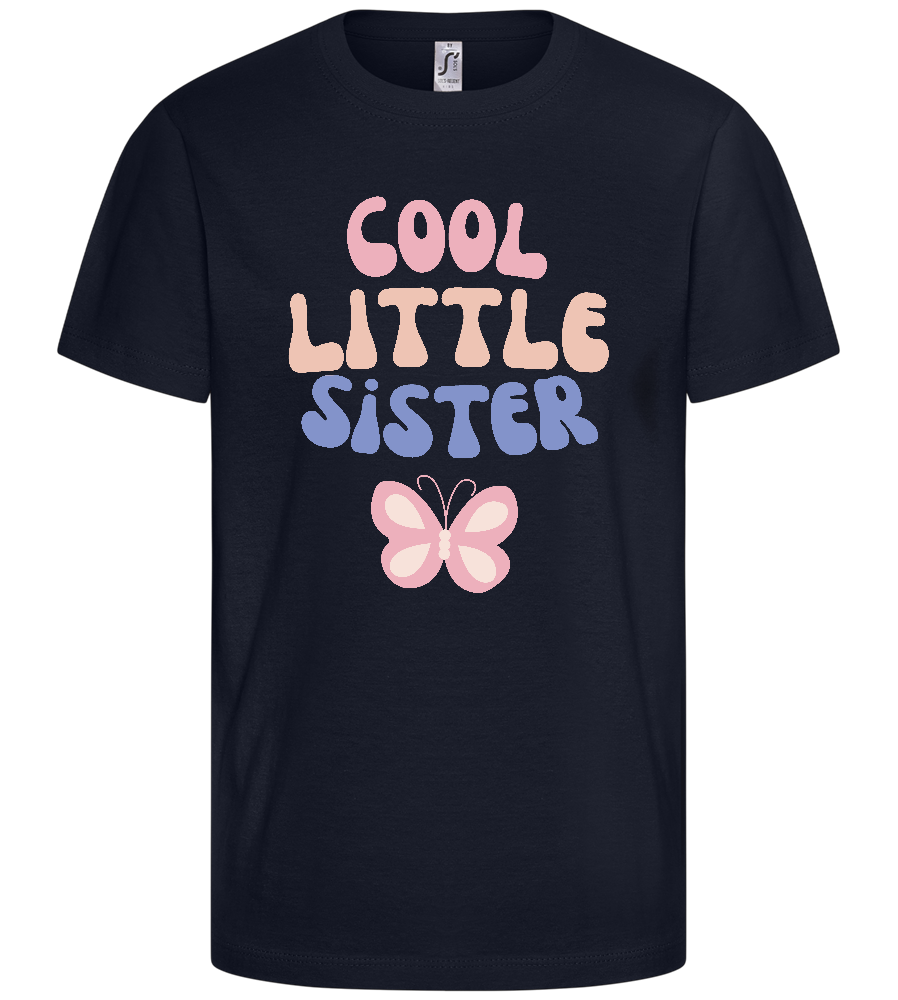 Cool Little Sister Butterfly Design - Basic kids t-shirt_FRENCH NAVY_front