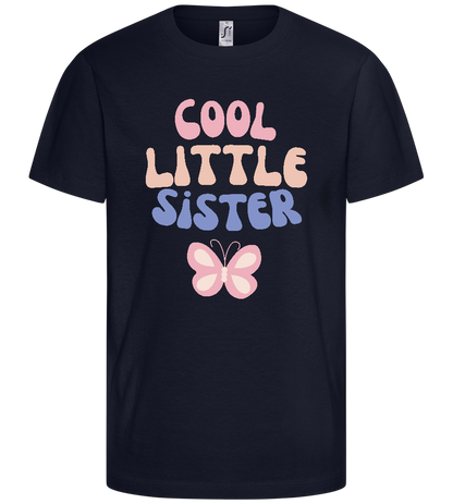 Cool Little Sister Butterfly Design - Basic kids t-shirt_FRENCH NAVY_front